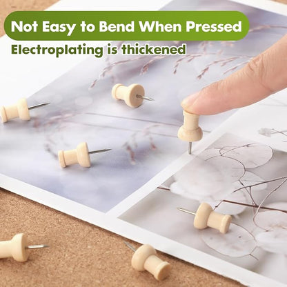 120Pcs Wood Push Pins, Thumb Tacks - Image 4