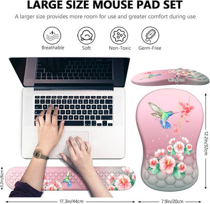 Mouse Pad with Wrist Rest & Keyboard Wrist Rest, Memory Foam - Image 5