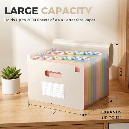 SKYDUE 13 Pocket Expanding File Folder, Accordion Document Organizer - Image 4