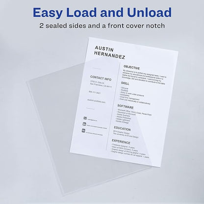Avery Plastic Document Sleeves, Holds up to 20 Sheets, 12 Clear Sleeves - Image 4
