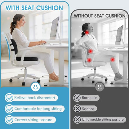 CushZone Ergonomic Seat Cushion & Lumbar Support Pillow - Image 4