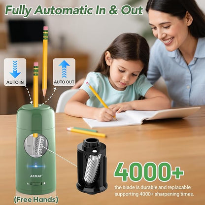 AFMAT Electric Pencil Sharpener, Rechargeable Fully Automatic Pencil Sharpener - Image 2