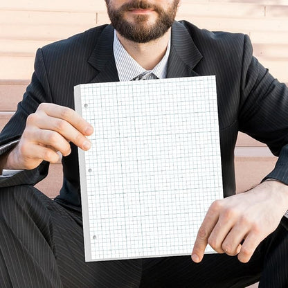 Grid Paper - 3 Hole Graph Paper, Letter Size 300 Sheets/600 Pages Loose-Leaf - Image 8