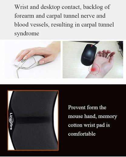 Memory Foam Mouse, Keyboard Wrist Rest Pad Anti-Skid Mousepad Support Mat - Image 7