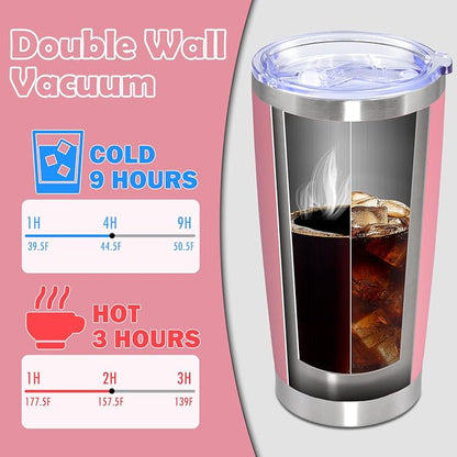 20oz Tumbler Bulk Stainless Steel Tumbler Cup with Lid Vacuum Insulated Double Wall Travel Mug, Durable Powder Coated Travel Coffee Tumbler Mug for Hot & Cold Drinks, Pink,8 Pack - Image 5