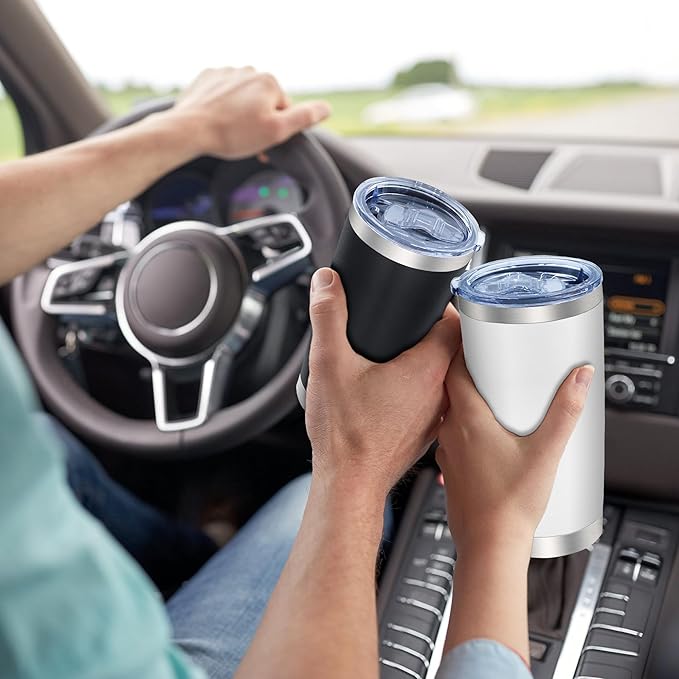 AIANJI 20oz Tumbler Bulk Stainless Steel Tumblers with Lid Vacuum Insulated Double Wall Travel Coffee Mug Powder Coated Tumbler Cup for Hot and Cold Drinks(White, 12 pack) - Image 2