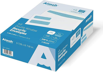 Aimoh #9 1000 Double Window Security Business Mailing Envelopes - Image 5