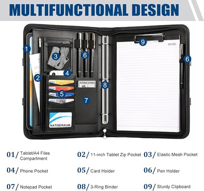 Portfolio Binder 3 Ring Includes Pen and 5 Dividers - Image 4