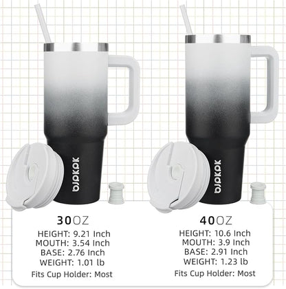 BJPKPK Insulated Tumblers With Handle And Straw 40 oz Stainless Steel Tumbler Cups With Lid,Day And Night - Image 4
