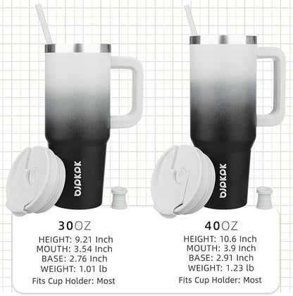 BJPKPK 30 oz Insulated Tumbler With Lid And Straw Stainless Steel Tumblers Cup With Handle For Women And Men,Day And Night - Image 4