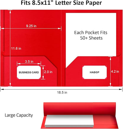 HABGP 5 Pcs File Folders with Pockets, Paper Colored File Folders - Image 4