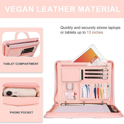 Leathario Portfolio Binder, Includes 5 Folder Index Dividers, 13 Inch Tablets - Image 3