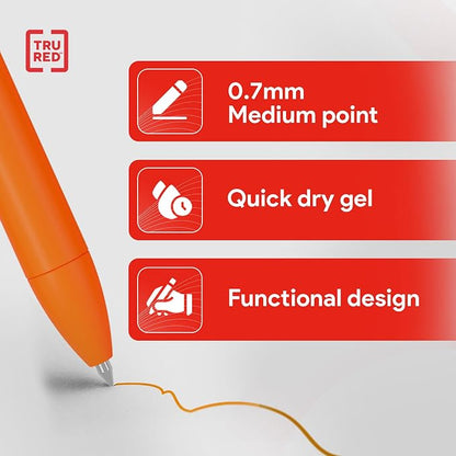 TRU RED Retractable Gel Pens, Medium Point 0.7mm, 12 Pack – Quick‑Dry Pens - Image 3