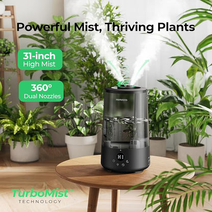 Homvana Humidifiers for Bedroom Home, 3.6L Cool Mist Top-Fill 34H Super Long Time, Quiet 23dB, Baby Humidifier, Oil Diffuser for Large Room, House, Plant, Nursery, Office, BPA FREE, Ultrasonic (Black) - Image 4