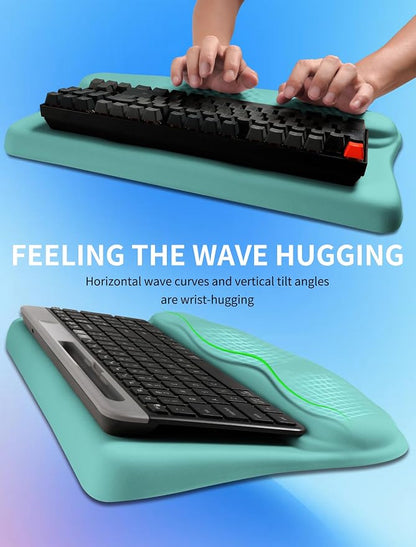 Ergonomic Wave Wrist Rest with Keyboard Stand, Cushioned Palm Rest, Comfortable - Image 4