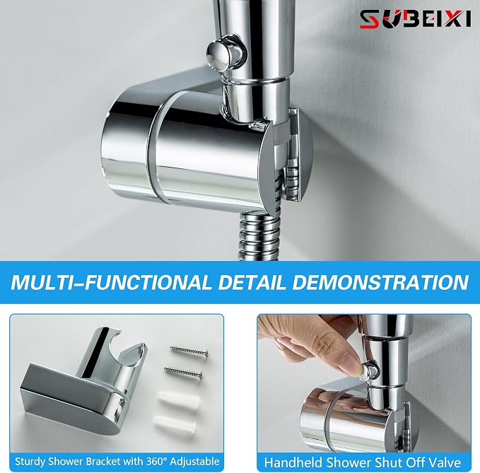 Tub Spout with Diverter, Chrome High Pressure 10 Mode Handheld Shower Sprayer, Bathtub Faucet with Sprayer - Image 7