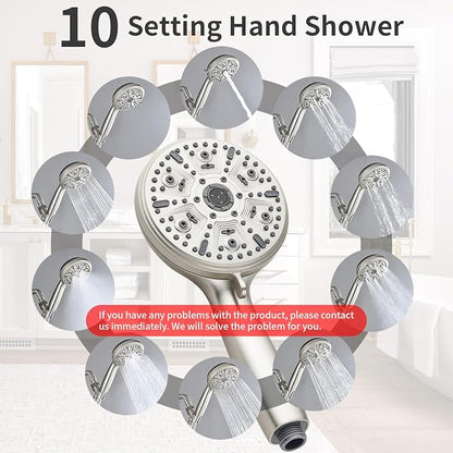 Single-Handle Shower Faucet Set Shower Kit with Valve Shower Trim Kit with 10 Spray Handheld Shower Head System Shower Valve and Trim Kit Brushed Nickel Shower Fixtures - Image 3