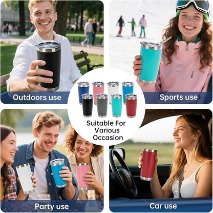 IEOVIEE 32 Pack, 20oz Stainless Steel Bulk Tumblers with Lids and Straws, Double Wall Insulated Travel Coffee Mug, Durable Powder Coated Tumbler Bulk Cup for Cold and Hot Drinks(Mixed Color) - Image 8