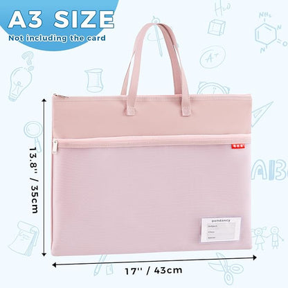 Pendancy Mesh Zipper Pouch A3 Size, Large Double Pocket Waterproof File Bag - Image 2