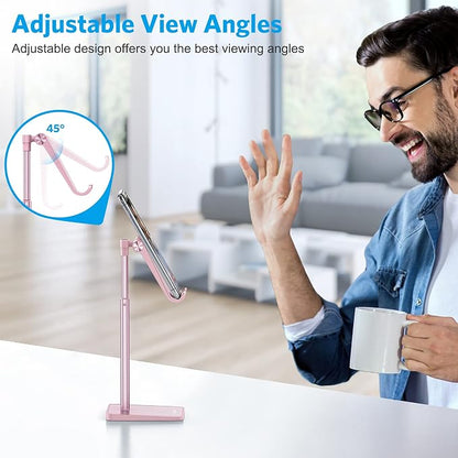 OMOTON Cell Phone Stand, Adjustable Angle Height Desk Phone Dock Holder - Image 8