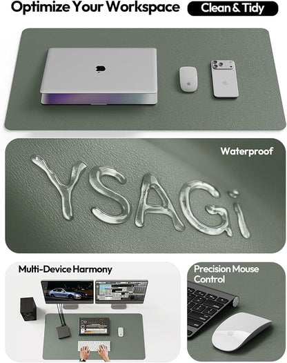 YSAGi Leather Desk Protector, Office Mat, Large Mouse Mat, Non-Slip PU Leather - Image 8