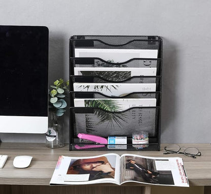 EasyPAG 5 Tier Wall File Holder Mesh Hanging Folder Organizer - Image 5