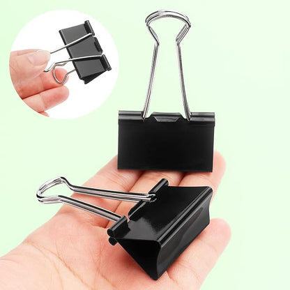 ZZTX Large Binder Clips Paper Clamps Clips Black, 1.6 Inches, 12 Pack - Image 4