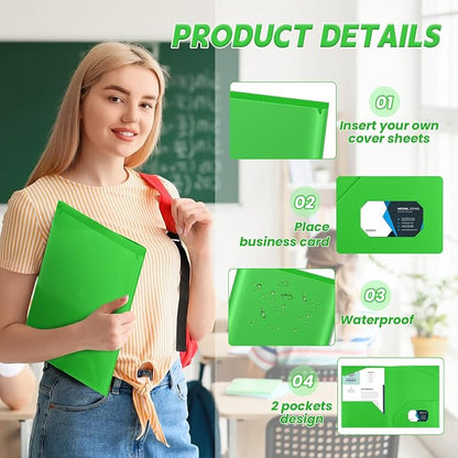 Henoyso 36 Pack Fruit Green Plastic Folders - Image 3