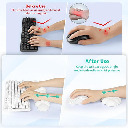 Sushret Cloud Wrist Rest Keyboard, Cloud Keyboard Wrist Pad Set - Image 3