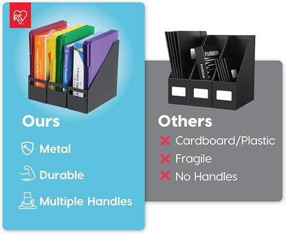 IRIS USA Magazine Holder, Compact File Storage Mini File Organizer - Image 3