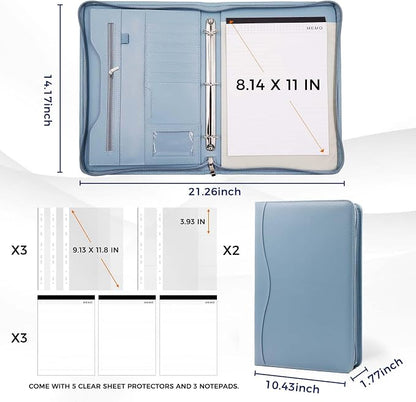 Padfolio Portfolio Folder Binder-Organizer Planner Notebook Zippered Portfolio - Image 4
