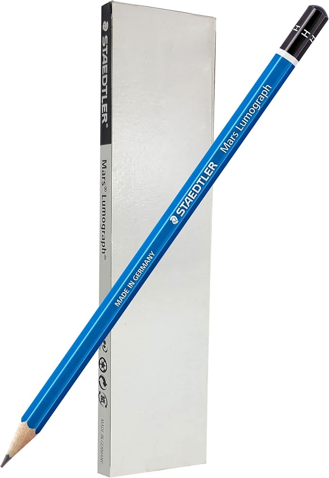 STAEDTLER Mars Lumograph H Graphite Art Drawing Pencil, 6 Pencils by Staedtler