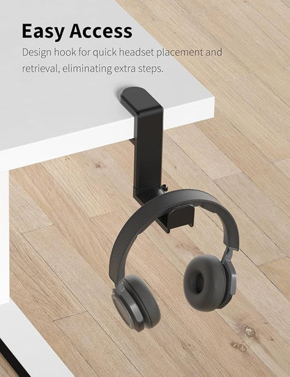 Headphone Hook Under Desk Holder 360-Degree Adjustable Rotation, easy spring - Image 6
