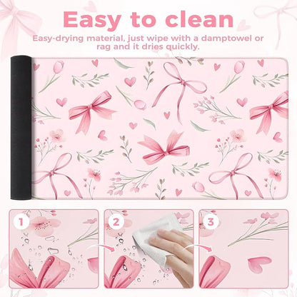 iCasso Pink Desk Mat, Cute Desk Pad - Image 5