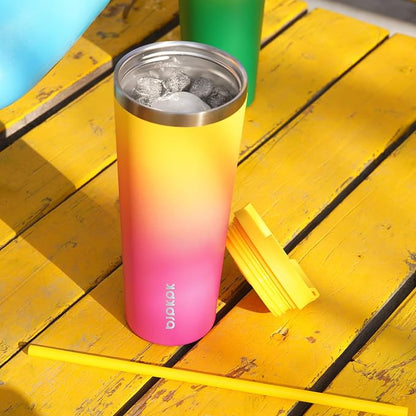 BJPKPK 26oz Stainless Steel Insulated Tumbler With lid And Straw Travel Coffee Thermal Tumblers Cup For Women And Men,Pink Yellow Rose - Image 6