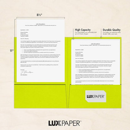 9 x 12 Presentation Folders in 100 lb. Wasabi - Image 4