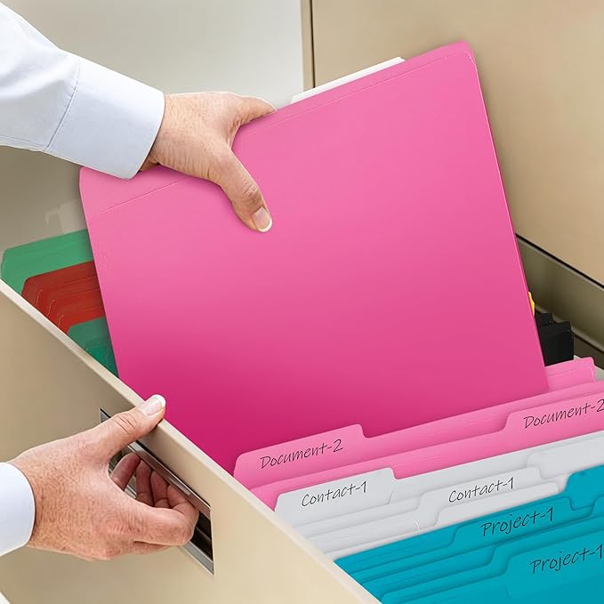 Colored File Folders, 100 Packs Blue File Folders, Two Tone Color File Folder - Image 6