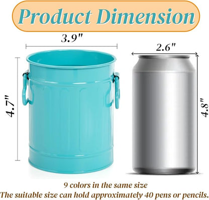 Noamus 9 Pack Metal Pen Holder, Mini Pencil Bucket - Image 2