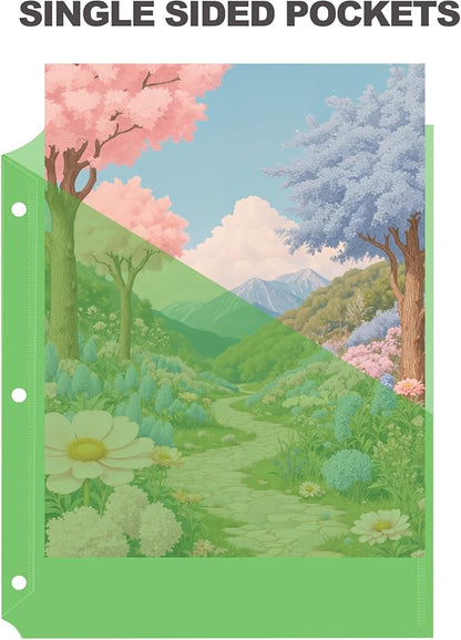 Seashell 25 Pack Poly Translucent Slash File Jacket, 3 Hole Punch Binder - Image 4