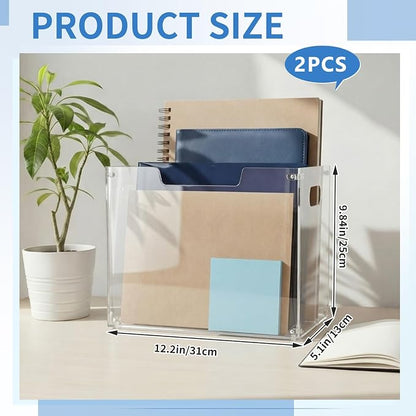 Novabright 2 Pack Acrylic File Organizer Box - Image 2