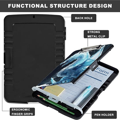 Snow Dragon Clipboard with Pen Holder - Image 6
