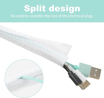 Split Wire Loom 3/4 Inch 50ft, Braided Cable Sleeve - Image 2