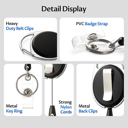Simetufy 200 Pack Retractable Badge Reels - Image 3