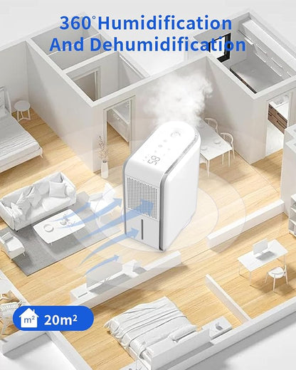 3 in 1 Dehumidifier, Humidifier & Aroma Diffuser with Air Combo One - 39Oz, Small Auto Purifier Humidity Control Quiet 27db Multifuctional Colorful Mist,for Bedroom/Bathroom/Bome/Basement(350 sq.ft) - Image 2