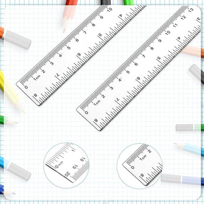 3 Pack 8 Inch Ruler Set Plastic Straight Ruler Transparent Measuring Tool - Image 3