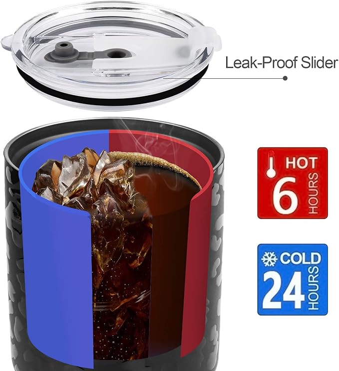 D·S 30oz Black Leopard Tumbler Stainless Steel Insulated Travel Mug with Straw Lid Cleaning Brush - Image 4