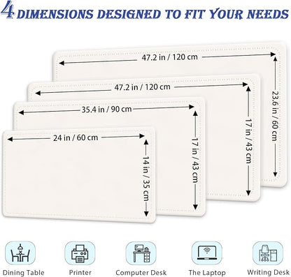 Large Desk Pad, 47.2" x 17" PU Leather Desk Mat - Image 2