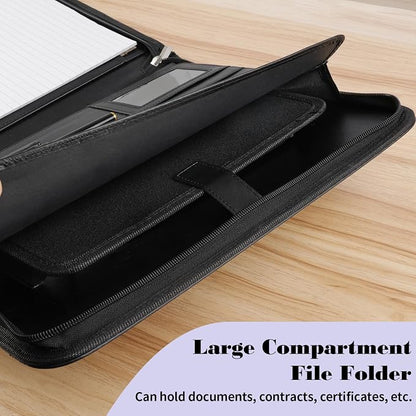 Leather Padfolio Portfolio Binder Organizer, - Image 5