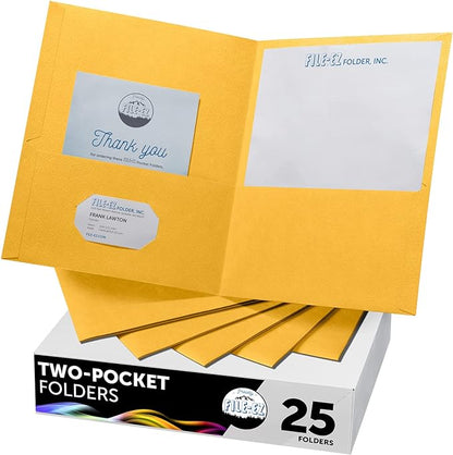 FILE-EZ Two-Pocket Folders, Textured Paper, Letter Size by FILE-EZ