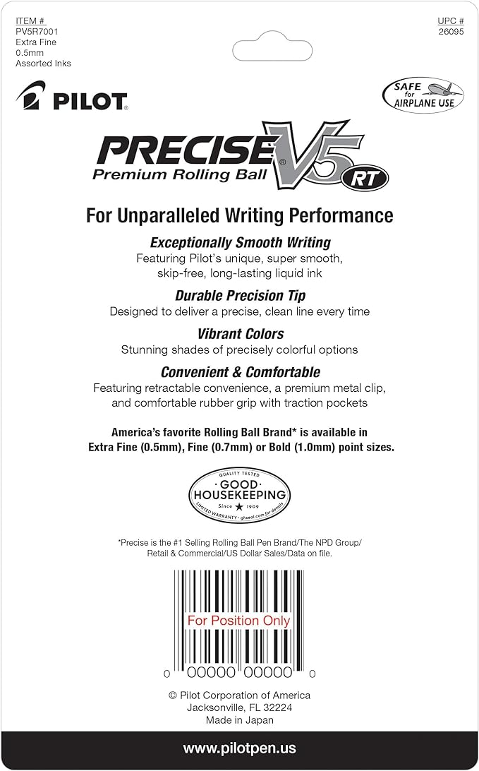 PILOT Pen 26095 Precise V5 RT Refillable & Retractable Premium Rolling Ball Pens - Image 2